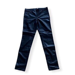 H&m Black Shiny Mid Rise Skinny Pants Size 8